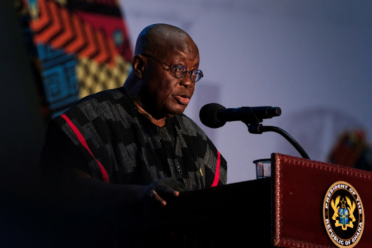 Ghanaian Presiden Nana Akufo-Addo delivers a speech in Accra, Ghana, in November 2023. Picture: FRANCIS KOKOROKO/REUTERS