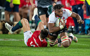 Vincent Tshituka in action during the tour match between the Lions and the British and Irish Lions at Ellis Park on July 3, 2021 in Johannesburg. 