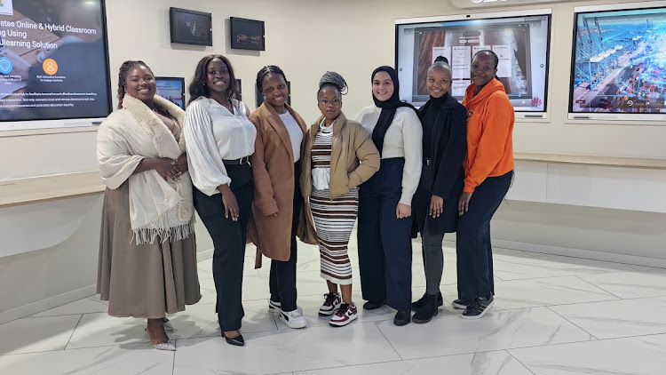 Huawei Graduate Programme participants, from left: Nqubeko Tshabalala, Tina Mtonga, Nozipho Mtsweni, Puseletso Mogapi, Saudah Harrar, Amogelang Monageng and Matshego Clara Mogaramedi.