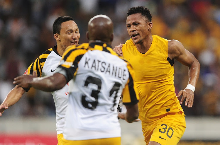 Siyabonga Ngezana of Kaizer Chiefs celebrates after opening the scoring during the Absa Premiership 2019/20 game between Stellenbosch FC and Kaizer Chiefs at Cape Town Stadium on 27 November 2019.