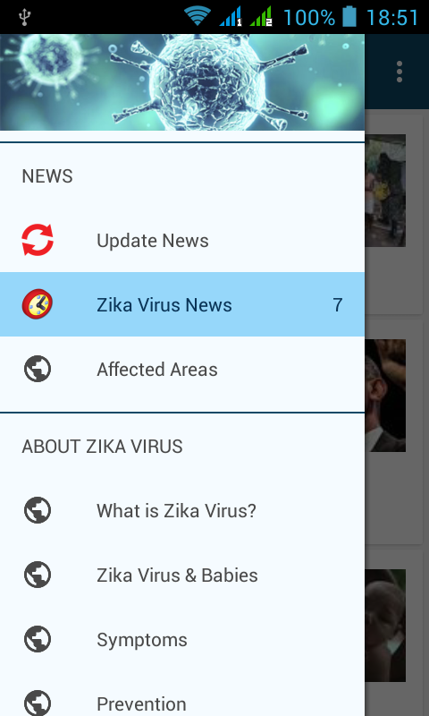 Android application Zika Virus News + Info screenshort