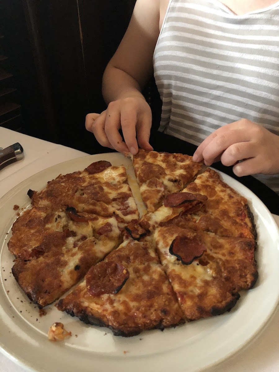 GF pizza-$12 two toppings free, charge for additional (June 2019).