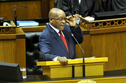 President Jacob Zuma in Parliament. File photo.