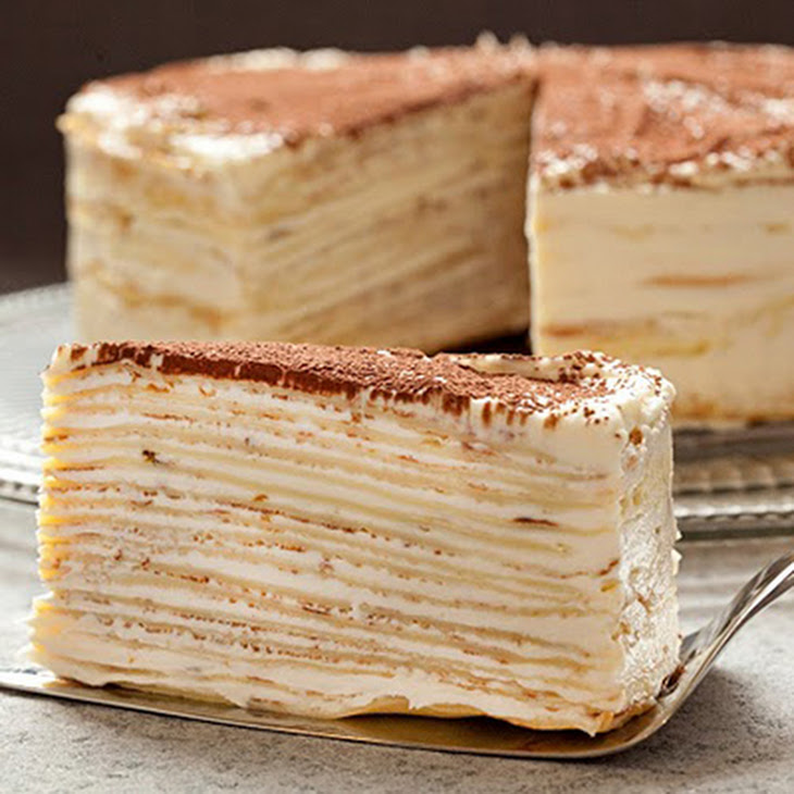 tiramisu   Crêpe mille Yummly Recipe Birthday Tiramisu crepe Cake Mille