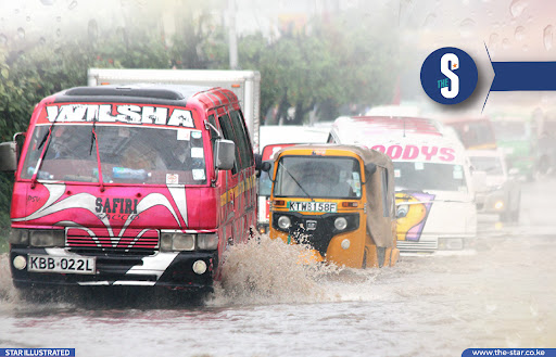 Heavy rains pounded Nairobi on Sunday night leaving a trail of destruction