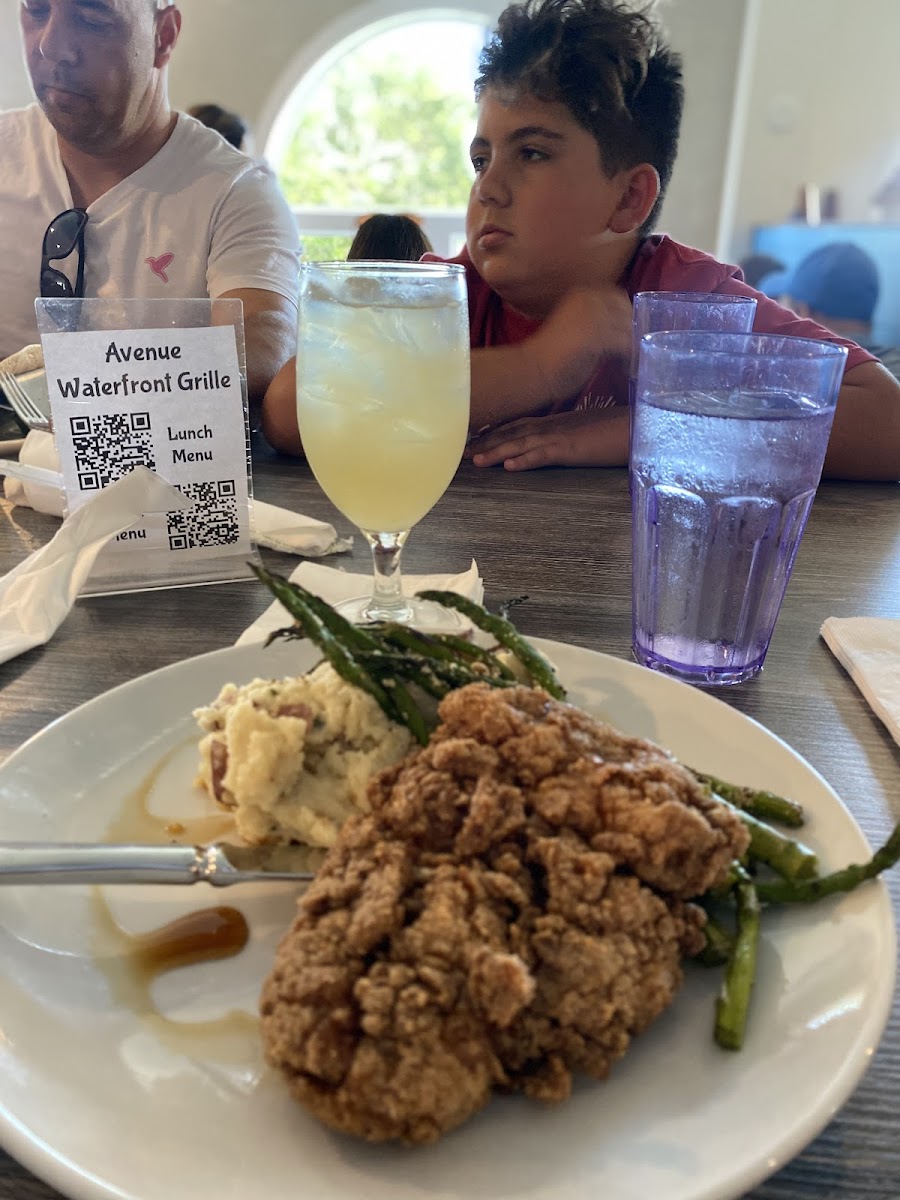 Maple Pecan Fried Chicken with Lavender Lemonade made with Blue Shark Gluten Free Vodka