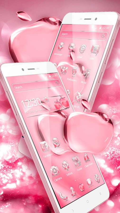 Розовый блестящий кристалл Apple Theme — приложение на Android