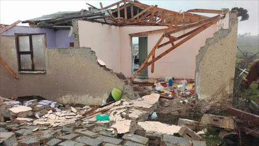 STORM DAMAGE: Some of the destruction caused by the tornado that drilled through Ngqamakhwe villages over the weekend Picture: LULAMILE FENI