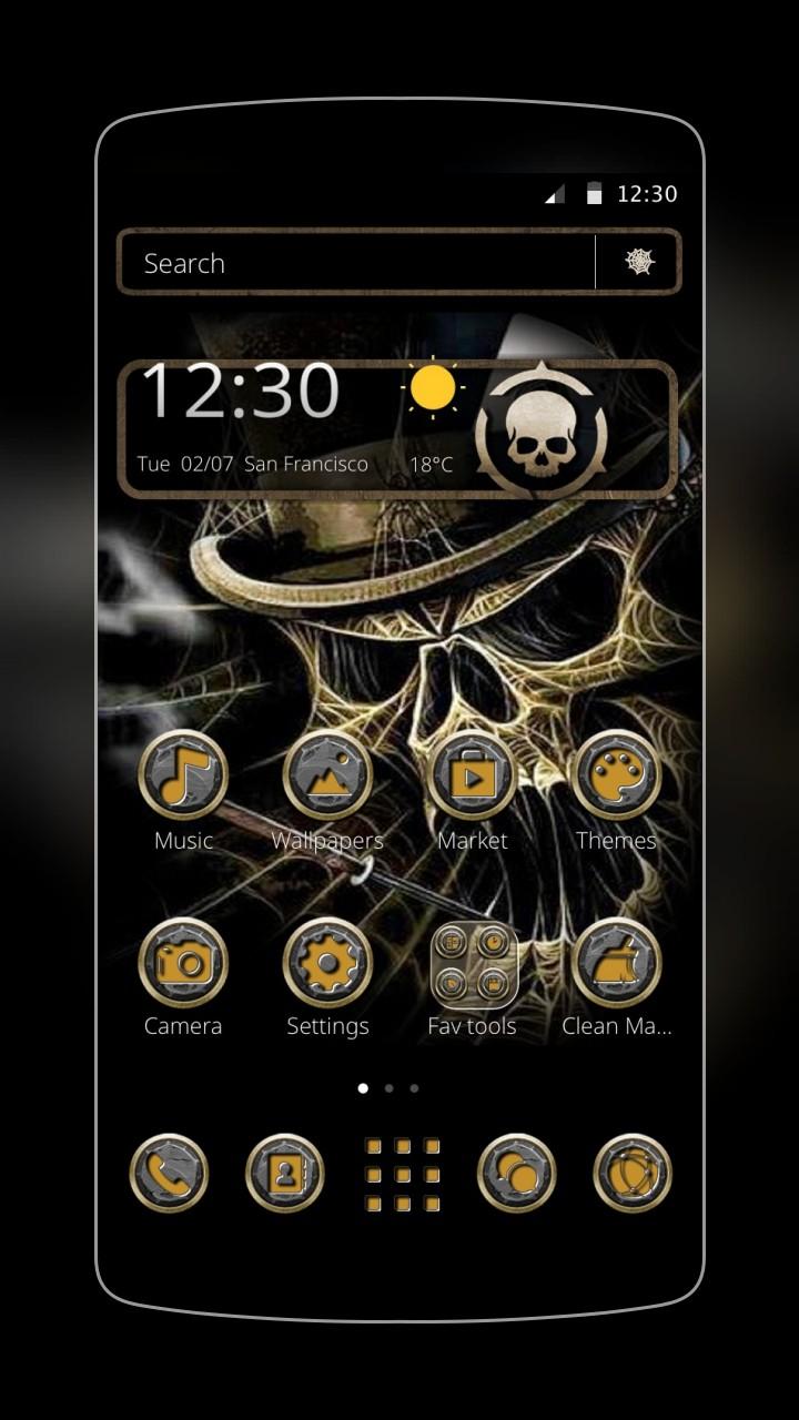 Android application Gambling Skull Black Theme screenshort