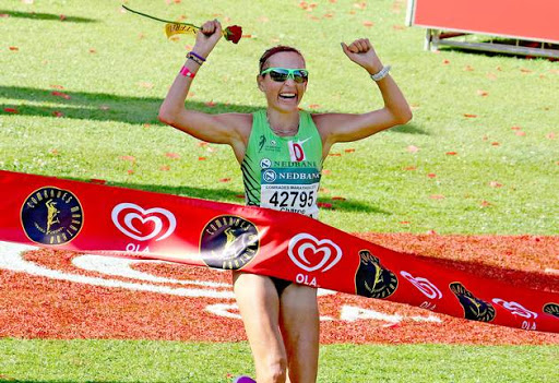 Charne Bosman during the Comrades Marathon 2016 from Pietermaritzburg to Durban on May 29, 2016 in Kwa-Zulu Natal, South Africa.