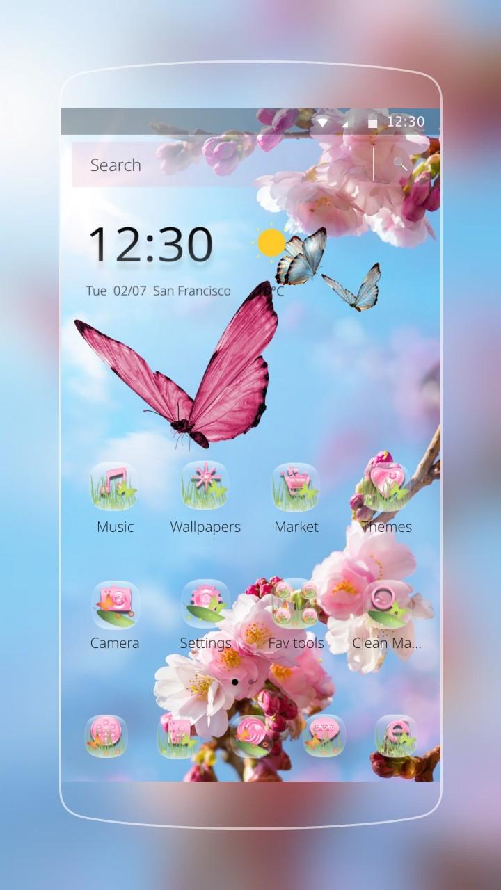 Android application Launcher Pink Sakura screenshort