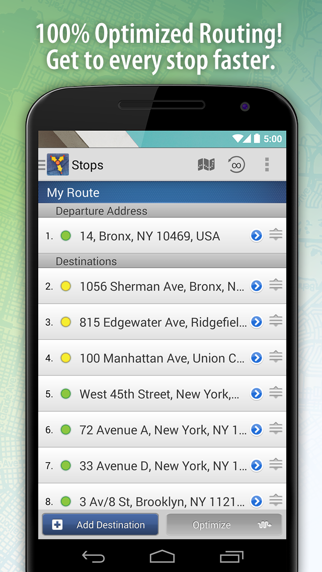 Android application Route4Me Route Planner screenshort