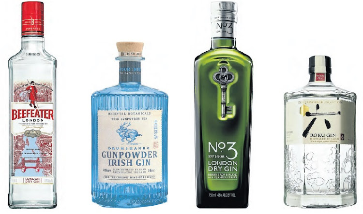 From left: Beefeater, Drumshanbo Gunpowder Irish Gin, No 3 London Dry Gin (winner) and Roku Japanese Gin.