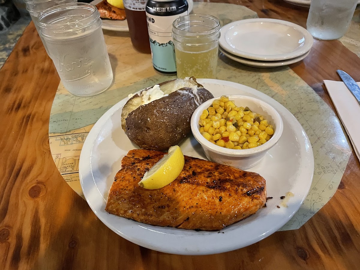 Salmon Bake comes with 2 sides