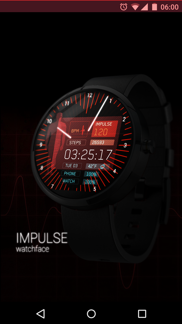 Android application IMPULSE - Watch face screenshort