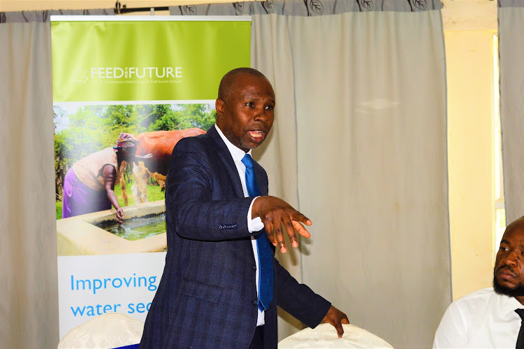 USAID Wash senior programme management specialist Martin Mulongo during the joint co-creation workshop at a Kitui hotel.