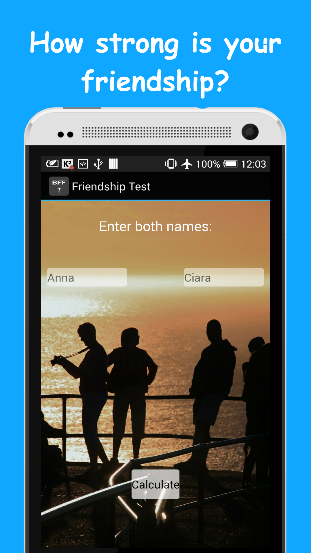 Android application Friendship Test Pro screenshort