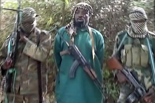 Boko Haram members who kidnapped more than 200 girls 2 months ago. File photo