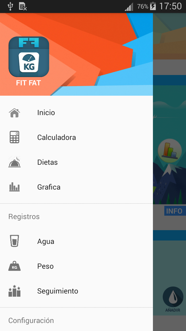 Android application FITFAT Dietas para Adelgazar screenshort