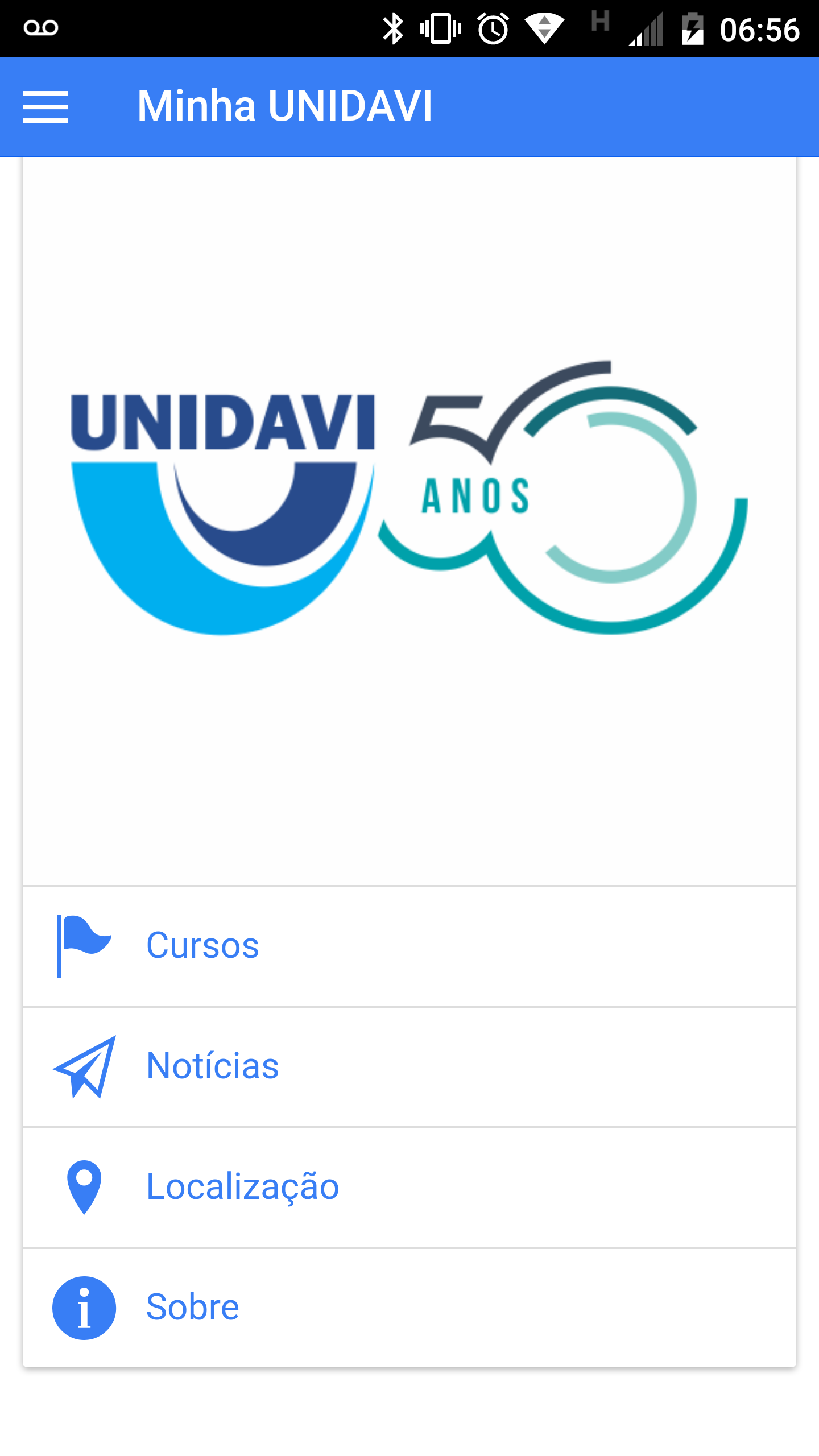 Android application Minha UNIDAVI (beta) screenshort