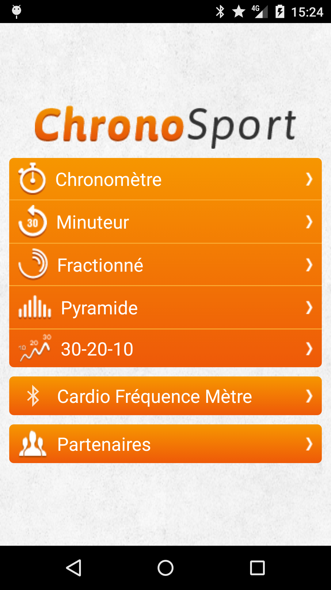 Android application ChronoSport Pro screenshort