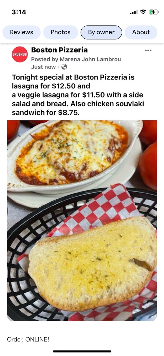 Order, online! Gluten-free baked ziti!