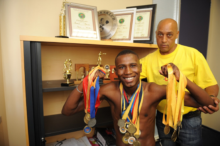 Slain bantamweight champion Ronald Malindi with former trainer Bernie Pailman