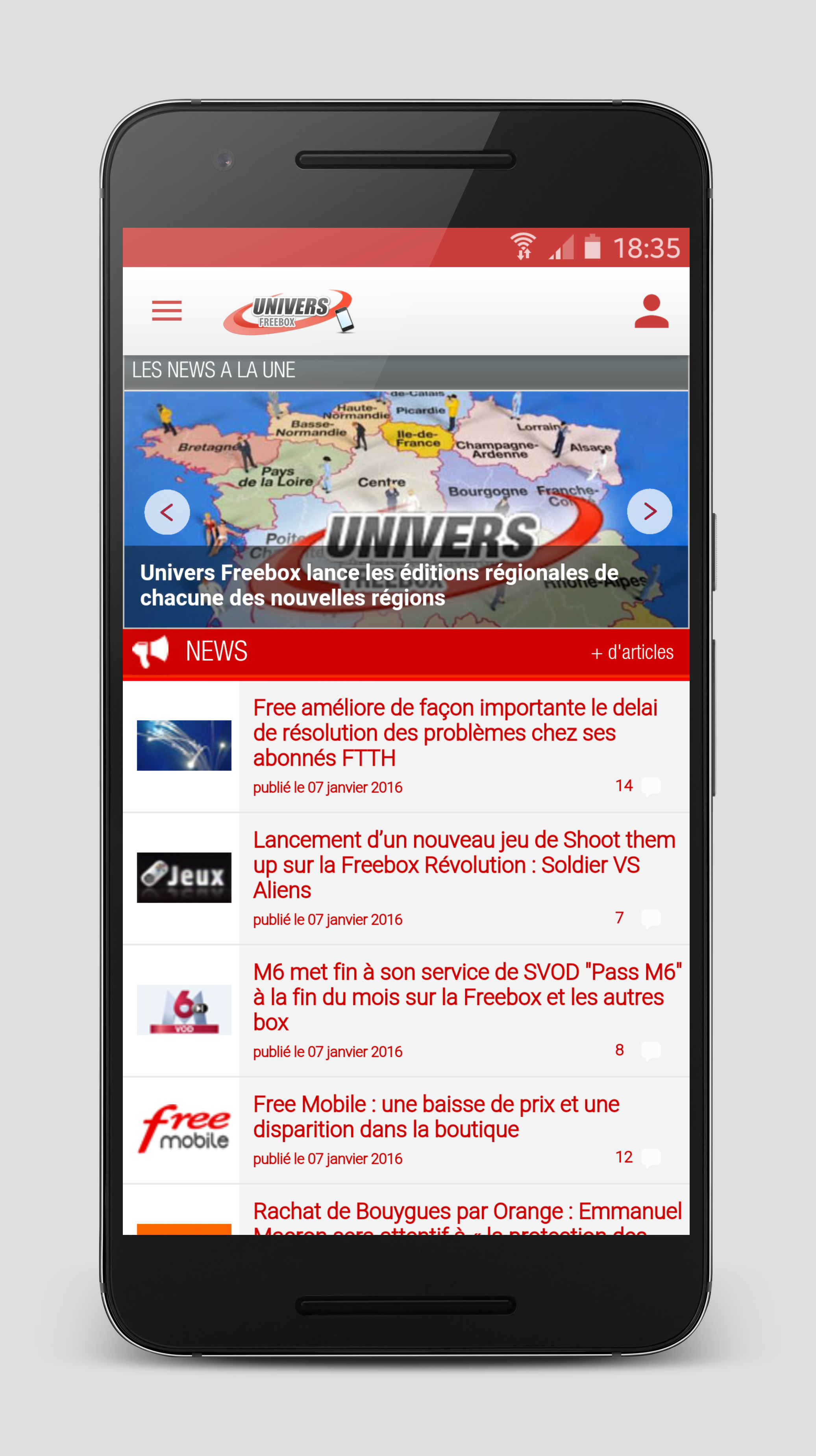 Android application Univers Freebox screenshort