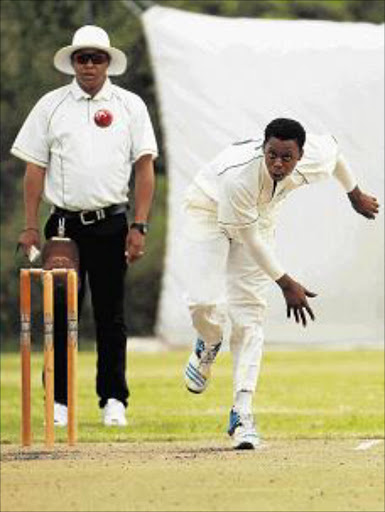 PACE LIKE FIRE: Border U15 all-rounder Bandile Sihlumile sends down a delivery during their exciting seven-run win over Northern Cape at Hudson Park High on Saturday during the SA U15 Week