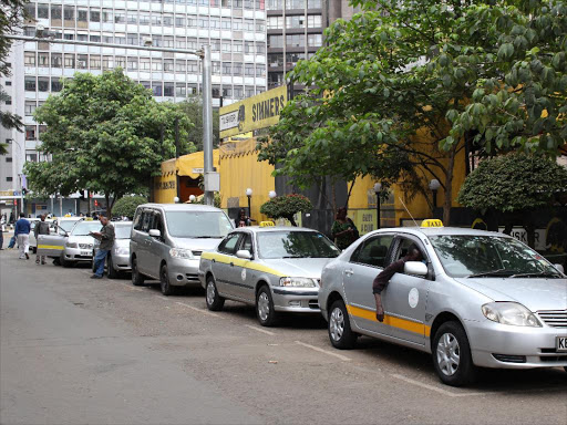 Taxis parked outside Simmers restaurant in Nairobi PHOTO/COLLINS KWEYU