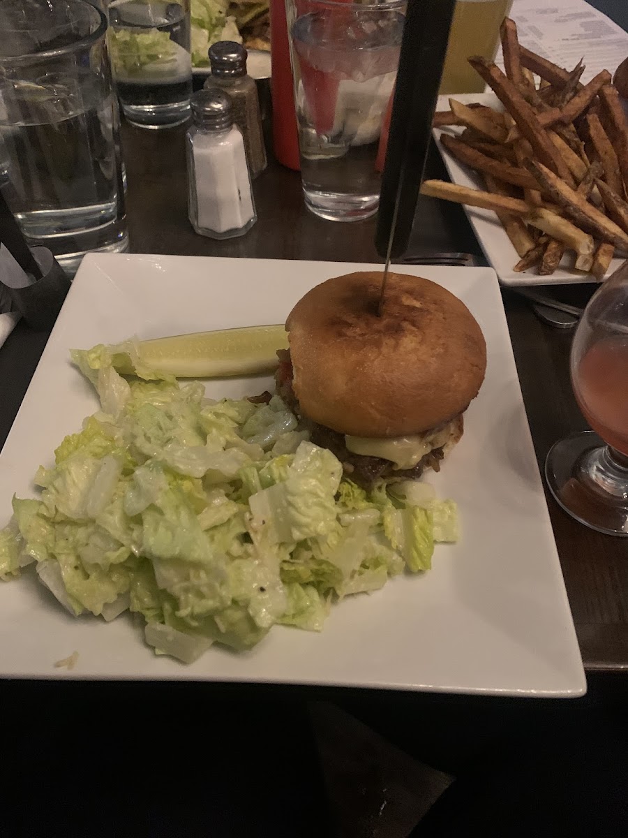 Steak sandwich and side salad