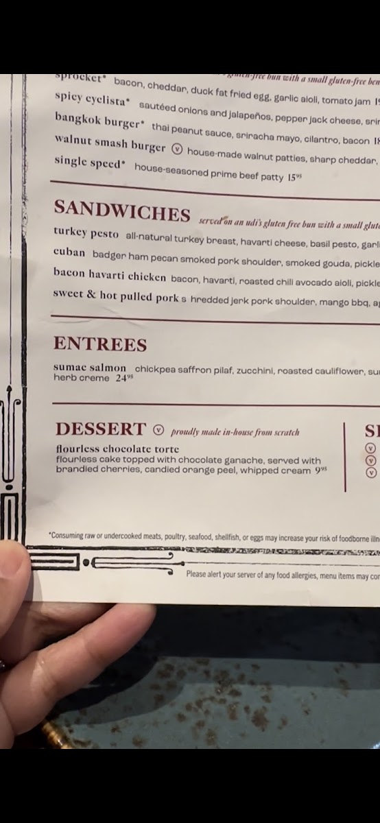 Café Benelux gluten-free menu