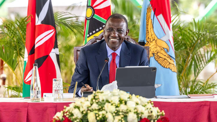 President William Ruto when he chaired the second cabinet meeting at State House, Nairobi, on additional mitigation measures on floods, May 2, 2024.