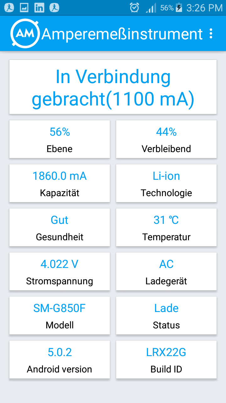 Android application Ampere Meter screenshort