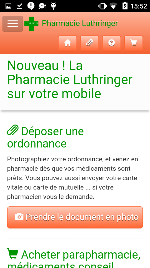 Android application Pharmacie Luthringer screenshort