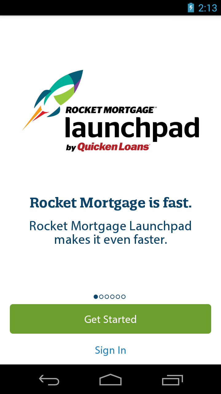 Android application Rocket Mortgage Launchpad screenshort