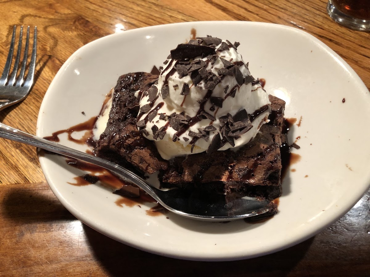 Chocolate Thunder from Down Under. Basically the only gf dessert, but delicious. A warm pecan brownie with ice cream and whipped cream