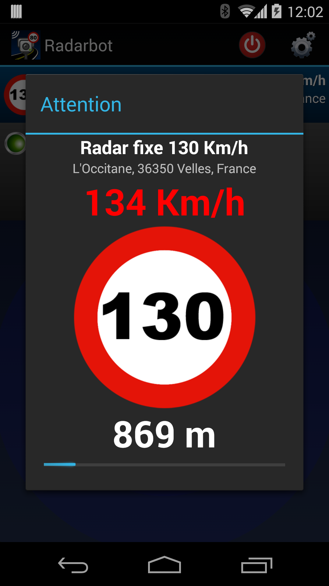 Android application Radarbot Speed Camera Detector screenshort