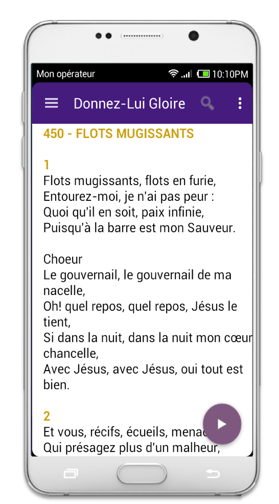 Android application Donnez-Lui Gloire screenshort