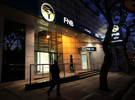 An FNB branch in Rosebank, Johannesburg.