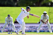Sarel Erwee of South Africa bats during day one of the First Test Match in the series between New Zealand and South Africa at Hagley Oval on February 17, 2022 in Christchurch, New Zealand. 