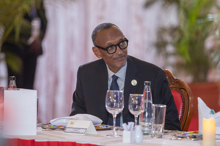 Rwandan President Paul Kagame during a State House dinner in Nairobi on September 5, 2023