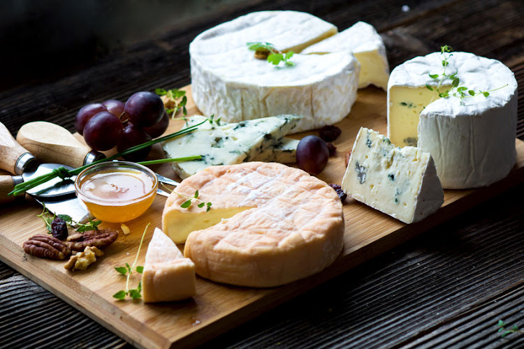 A French-styled cheese platter.