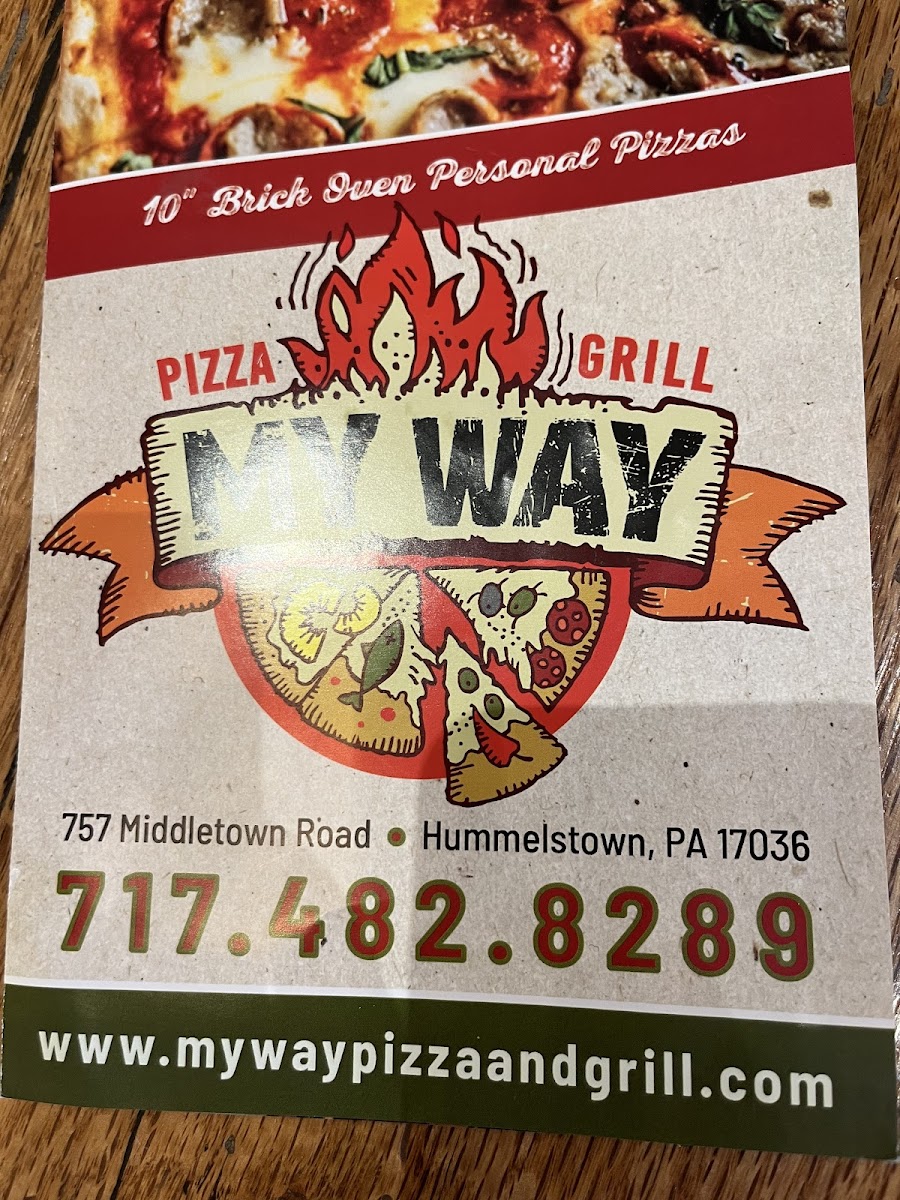 My Way Pizza & Grill gluten-free menu