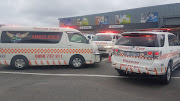 Paramedics at the scene of a structural collapse at the Bargain Basket in Pinetown, west of Durban, on Thursday November 22. 