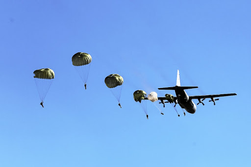 Members of the South African Navy's Marine Reaction Squad, shows off its skills and capabilities.