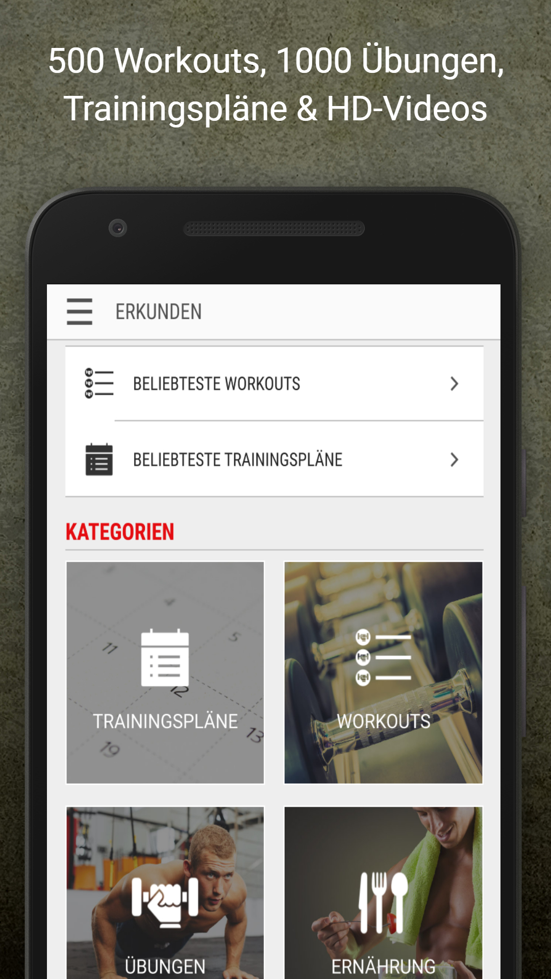 Android application Mens Health Fitness Trainer screenshort