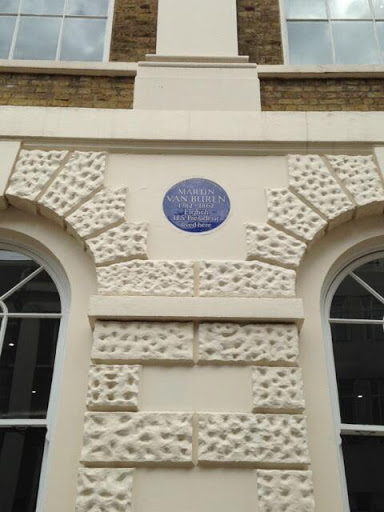 Not much of a crowd around this plaque, off a sidestreet in central London “Martin Van Buren [] Eight U.S. President Lived Here” http://openplaques.org/plaques/544    