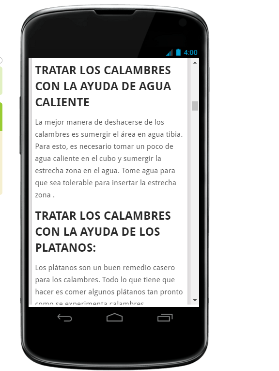 Android application COMO CURAR LOS CALAMBRES screenshort