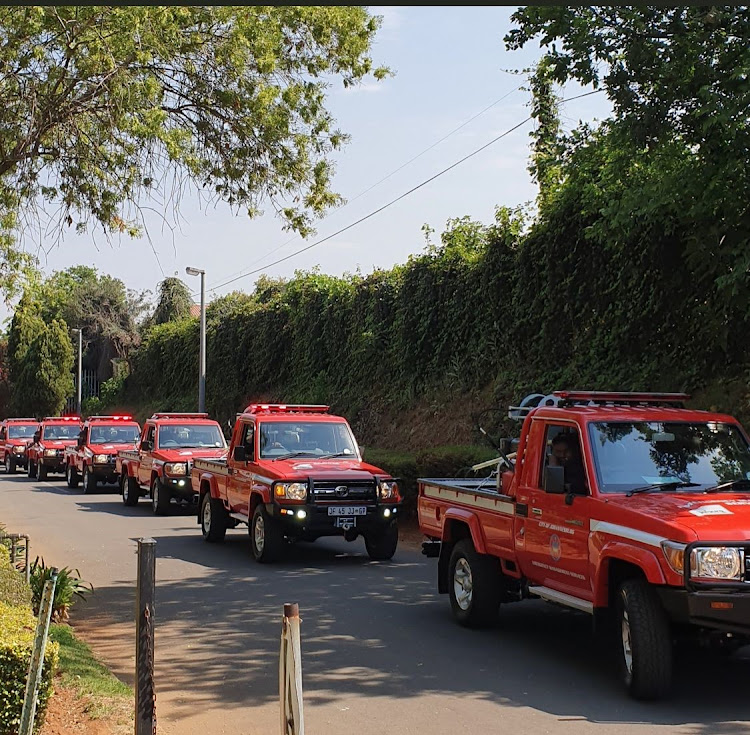 The 15 grass fire units already paid for and delivered to the City of Johannesburg.